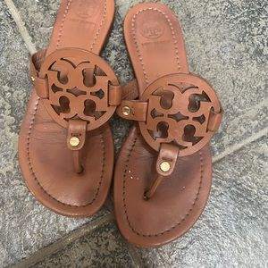 Tory Burch worn Miller sandals in brown.